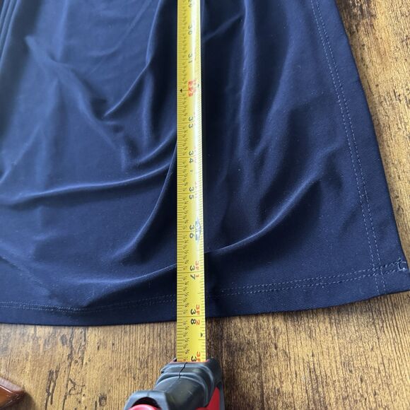 Lauren Ralph Lauren Elegant Faux Wrap Ruched Waist Midi Dress M Slinky Sz 2 - Picture 8 of 9